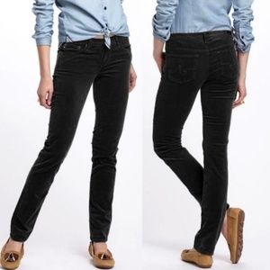 AG Stevie Slim Straight Black Corduroys Pants